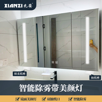First pose bathroom intelligent mirror cabinet hanging wall-style toilet stainless steel mirror placing storage cabinet individually with lamp customisation