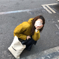 OPENING HOMEMADE YELLOW SHORT Sleeve Head Down Clothing Woman 2021 Winter New Thickened European Cargo Jacket