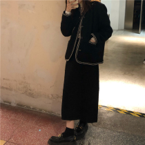 OPENING HOMEMADE RETRO SCENTS Coat Woman Black Small Sub Short pop Coat Fall Suit