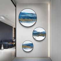 China Wind Zen Willi Landscape Round Hanging Painting New Chinese Living Room Decoration Painting Restaurant Golden Abstract Mural Painting of Xuanguan Paintation