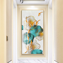 And qi sheng Caixuan decoration painting New Chinese light lavish atmosphere corridor gangway Vertical version Nine fish picture hanging painting