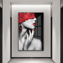 Post-modern light luxury porch decorative painting personality atmospheric model room art mural painting charm figure Restaurant hanging painting