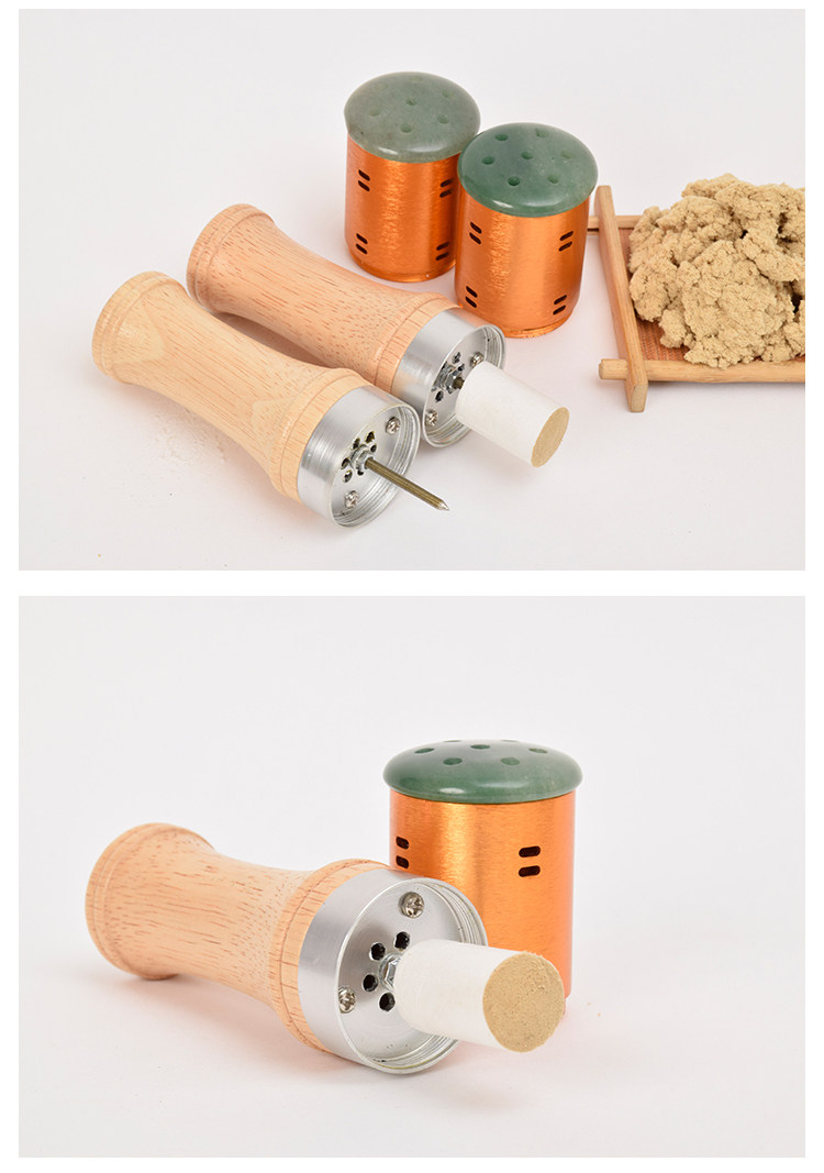 玉石艾炙温灸棒随身灸家用艾条温灸器面部艾灸棒仪器暖宫寒熏蒸仪_双