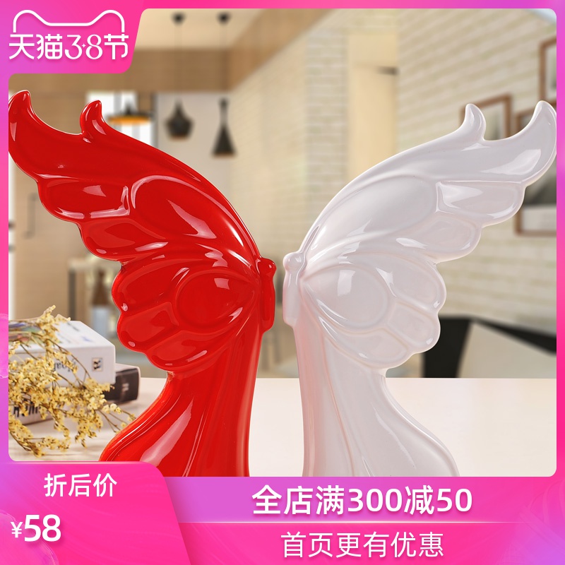 Modern ceramic arts and crafts creative wedding furnishing articles wine TV ark, sitting room adornment is placed butterfly lovers