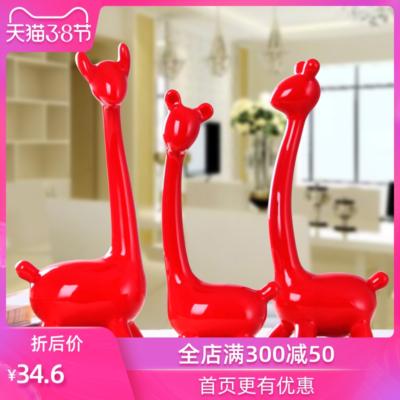 Modern living room TV cabinet furnishing articles home decoration wedding gifts ceramic handicraft three deer