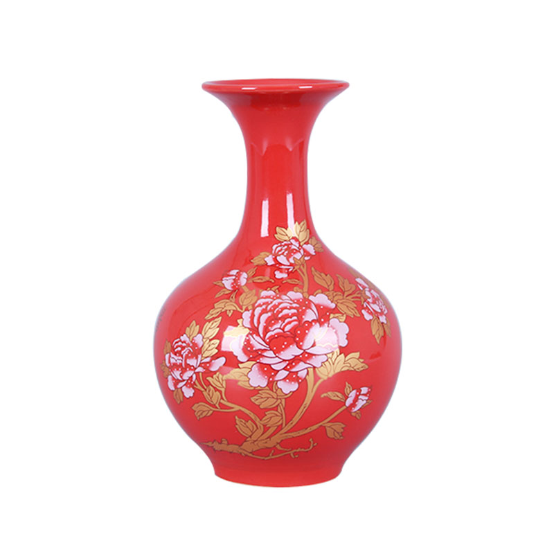 Mesa of jingdezhen ceramic vase creative furnishing articles Chinese red porcelain vase flowers, jingdezhen porcelain household act the role ofing is tasted