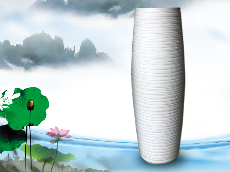 Strong sequence contracted and I large white ceramic vase landed furnishing articles sitting room fashion accessories flowerpot straight receptacle