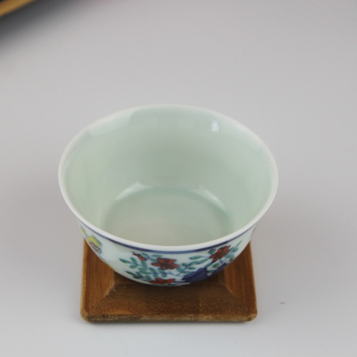 Jingdezhen hand - made ceramic cup da Ming chenghua chicken cylinder archaize color bucket cup bowl sample tea cup kung fu tea set