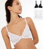 NEW Lace ultra-thin big breasts show small bra rhinestone bra underwear women 70BCDE75ACDE80BCDE