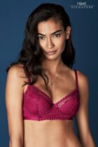 NEXT Purple red extended silk soft cup bra comfortable closing pair of breast underwear women 70B 80DD