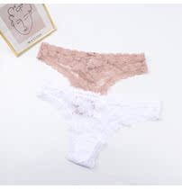 NEW Skin-colored white lace matching low-waist panties T-pants thong UK8-12