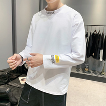 2019 New autumn clothes trend long sleeve mens T-shirt autumn winter sweater cotton clothes loose size base shirt