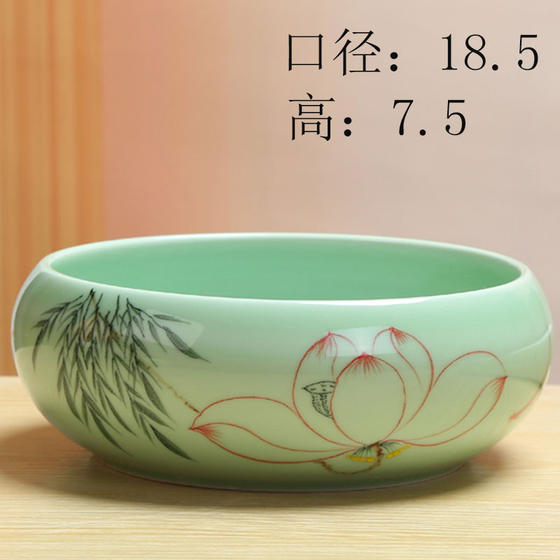 Celadon hand - made water raise refers to flower pot without hole copper vessels hydroponic grass lucky bamboo bowl lotus water raise a flower pot ceramics