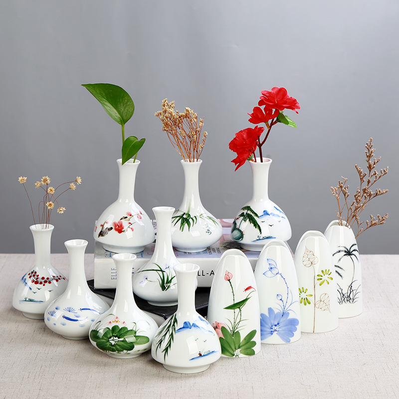 All over the sky star, hand - made vases furnishing articles sitting room white porcelain ceramic hydroponic flower implement small pure and fresh and dried flowers, flower arrangement contracted and I