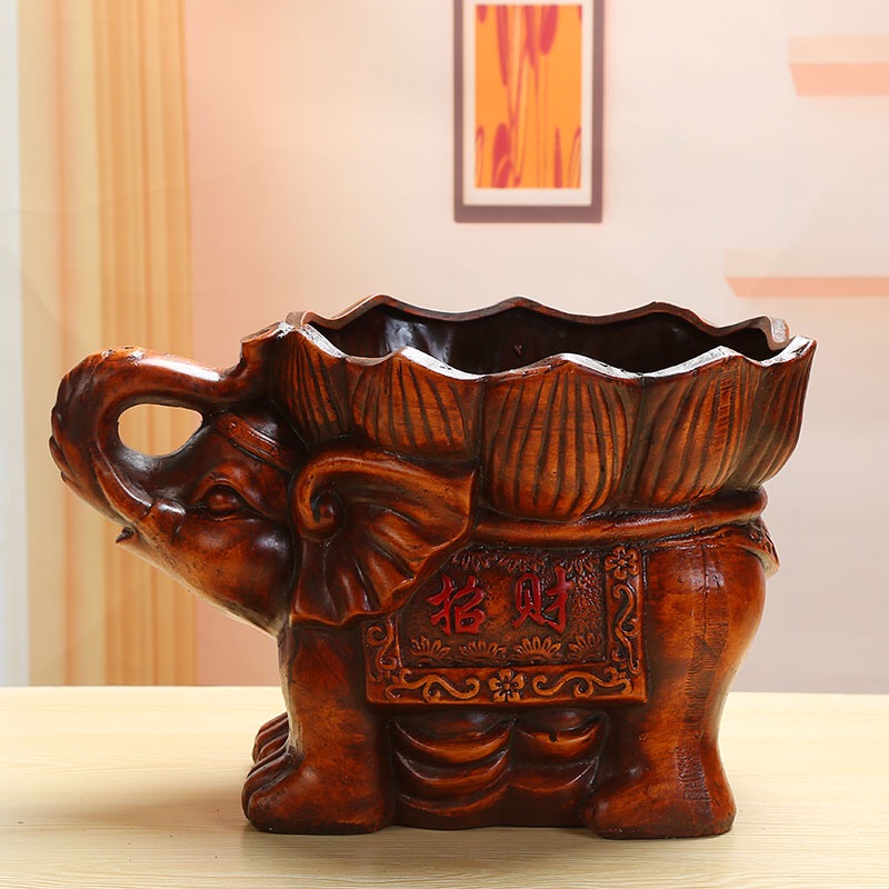 European rich tree king auspicious ceramic flower pot lucky elephant ceramic flower POTS and restoring ancient ways banyan green plant pot