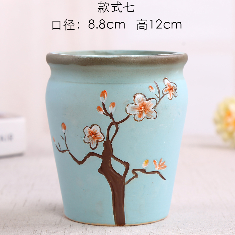 Ou more meat meat ceramic flower pot hand - made meaty plant flower pot green plant POTS dry flower vases, interior furnishing articles