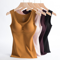 With chest pad incognito De velvet velvet thickened warm vest suspender thin velvet inner tie base underwear womens top winter