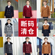 Boys' woolen coat 2022 new winter woolen children's woolen mid-length coat men's Korean style trendy