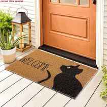 Cat Entrance Doormat Welcome Carpet Polyester Balcony Rug No