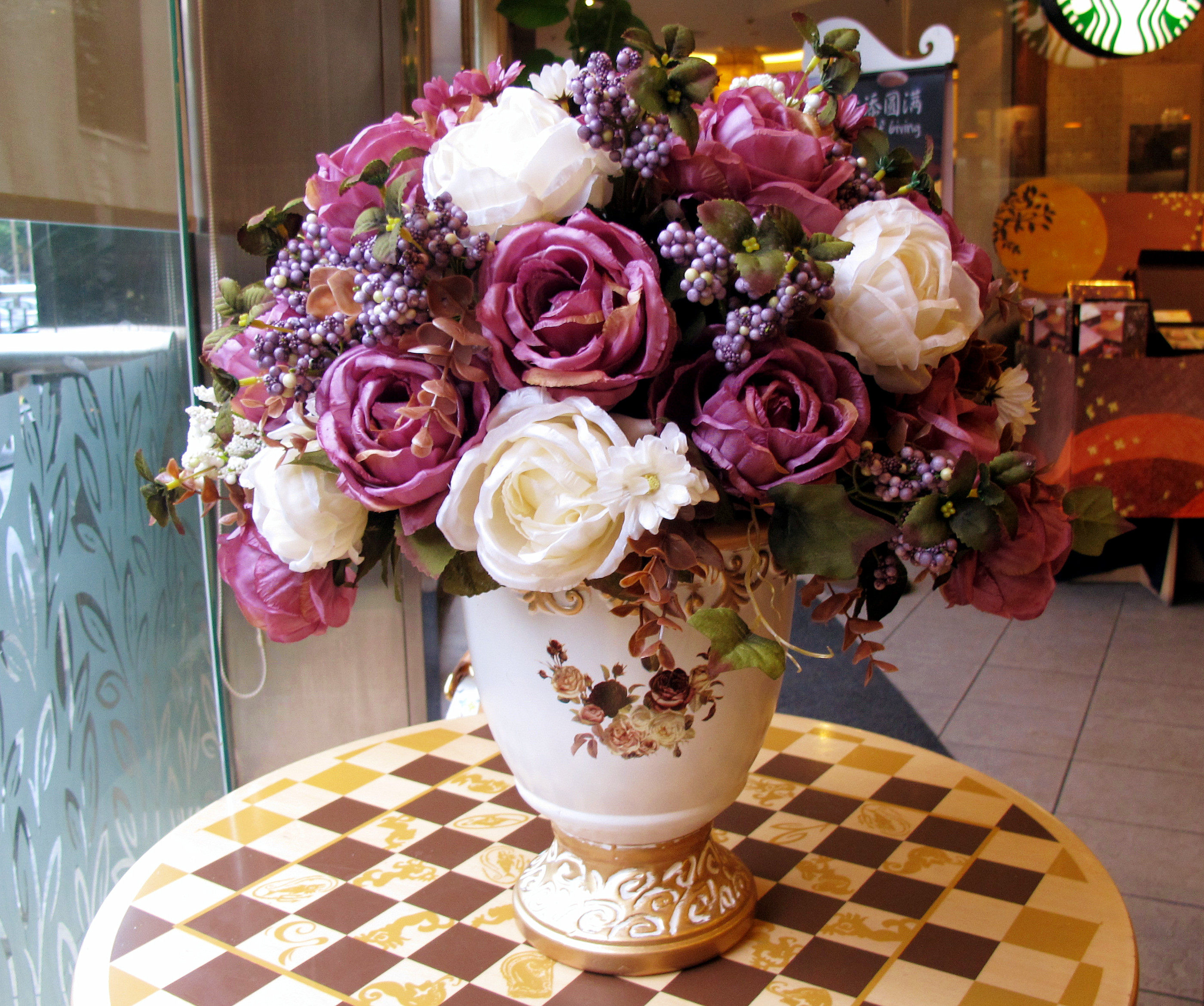 包邮欧式仿真花套装新古典后现代复古田园陶瓷花瓶套装餐桌花套装