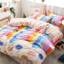 Super fire rainbow four-piece cotton 100 cotton sheets double quilt cover cartoon princess wind cute bedding 4