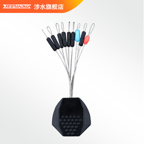 Wading space beans 7 1 set of silicone cylindrical non-injury line anti-winding bean space tube fishing accessories