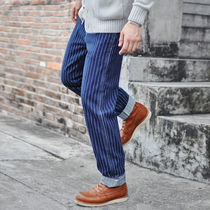 Dip sauce tooling STRIPED TROUSERS WASHED JEANS VINTAGE TROUSERS PANTS MENs American VINTAGE