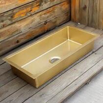 Brass Nordic hand bending welding sanding colored cover paint closed household sink kitchen wash basin sink