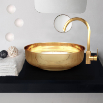 All copper Nordic upper basin round wash basin toilet Mediterranean light luxury art bathroom wash basin