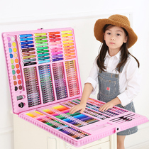 Childrens brush painting set gift box Primary school students painting tools Watercolor pen art school supplies Birthday gift