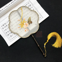 Ancient wind group fan Su embroidery double-sided embroidery classical palace fan accessories features Chinese style gift silk Hanfu fan