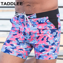 TADDLEE mens swimming trunks plus size professional long hot spring swimming trunks mens flat corner swimwear loose quick-drying