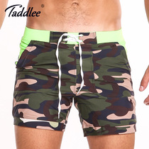 TADDLEE swimming trunks mens flat corner hot spring quick-dry five-point swimsuit camouflage beach mens loose swimming shorts