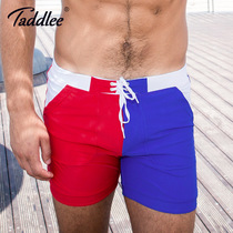 TADDLEE swimming trunks men mens flat corner five-point hot spring long quick dry tide beach swimsuit fattening water