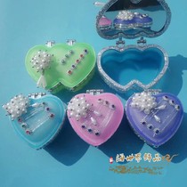 Heart-shaped glass jewelry box Mirror small item storage Jewelry box Makeup box Childrens gift Friends childrens gift