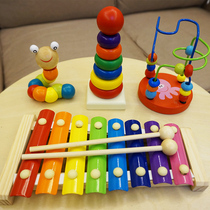 Young Children Baby accordion 8 months baby puzzle Music Toys 1-2-3 years old eight-tone small xylophone building blocks