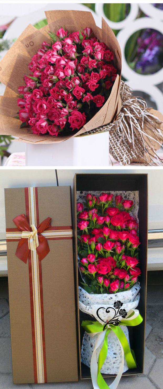 福州多头小玫瑰花礼盒蔷薇花束鲜花速递厦门花店表白闺蜜生日送花