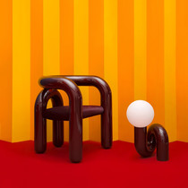 Nordic Modern Creative Bent Pipe Styling Chair Home Living Room GRP Resin Electroplating Single Armchair Leisure Chair