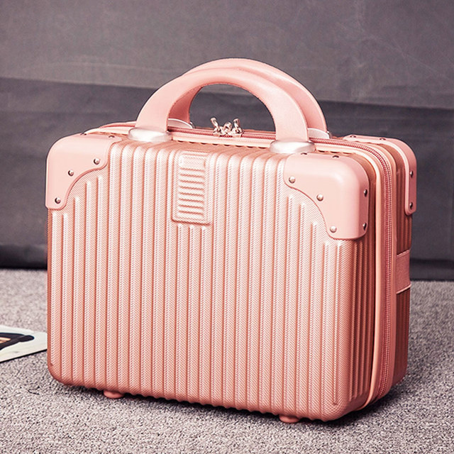 Retro mini suitcase 14 inch cosmetic case wedding dowry travel small case cosmetic bag boarding suitcase female Retro mini suitcase 14 inch cosmetic case wedding dowry travel small case cosmetic bag boarding suitcase female