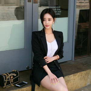 Fashionable Small Suit with Belt Received Long Sleeve Suit Suit