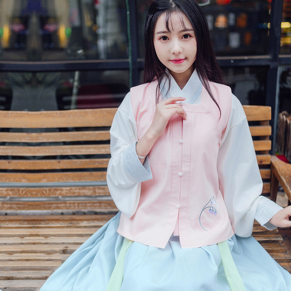 如梦霓裳汉服女装袄裙[相见欢]十五比甲春季新款女士非古装汉元素