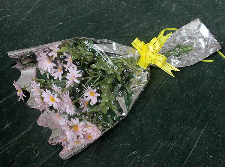 清明多支银光花袋套袋清明纸祭奠菊花鲜花包装袋塑料袋花束菊花袋
