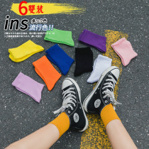 Socks children's mid-sews in the summer and thin stockings female cute day-to-day stack stacks with color pure cotton bottom gaunts