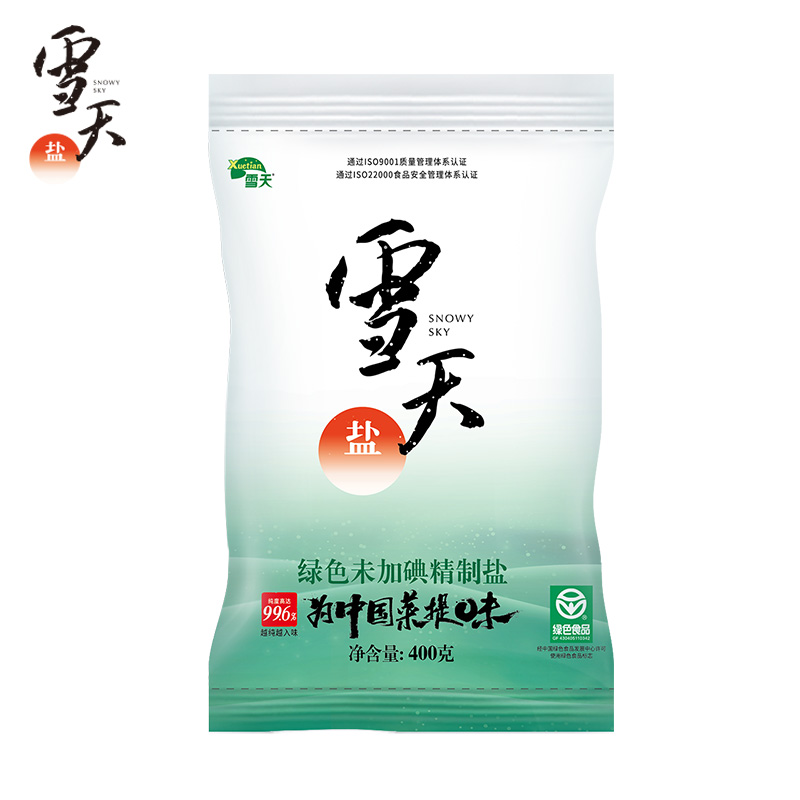 雪天 绿色未加碘精制盐 400g*7包