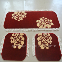 Cashmere Seat Cushion Ground Blanket Wool Car Cushion Handwoven Cart Cushion All Season Universal Red small three pieces