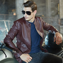 Mens leather clothing slim Korean trend handsome 2020 autumn and winter New coat locomotive clothing pick-up leather jacket