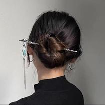 Water Ink Bamboo Section Hair Rouge 2022 New Light Luxury Mini Design Tassel Fine Hair Chai Simple Hair Accessory