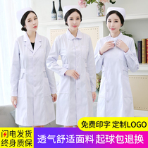 Nurse costume long sleeve white female round collar white coat loaded with doll collar summer clothes short sleeve pharmacy work uniform