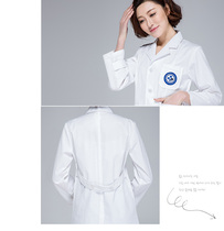 Korean version of the doctors clothing Womens winter long-sleeved white coat thickened mens beauty salon embroidery division work clothes Pharmacy experimental clothing