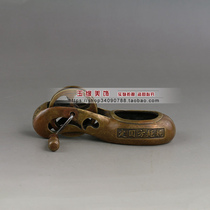 Vintage old pure copper brass carpenter ink pipe Woodworking scriber set round square rules Copper ornaments